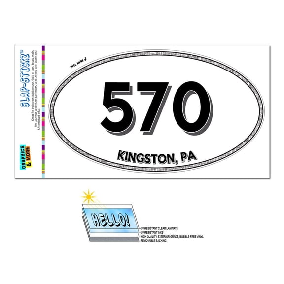 570 - Kingston, PA - Pennsylvania - Oval Area Code Sticker
