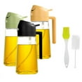thumbnail image 1 of 570ml 2-in-1 Oil Spray Bottle Olive Oil Dispenser Glass Bottle for Kitchen Air Fryer BBQ Baking Frying Salad with 2 Clean Brush (Black), 1 of 5