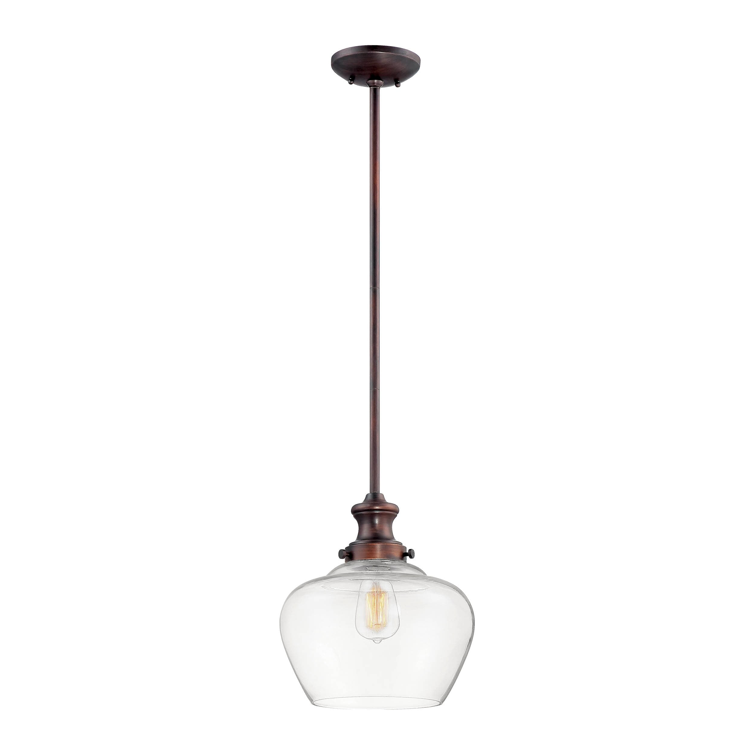 Elegant Mini-Pendant Light in Rubbed Bronze - 48" Tall