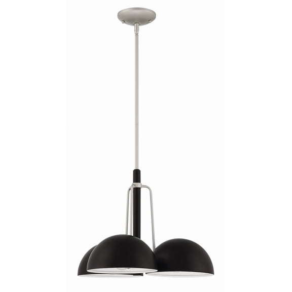 Craftmade Kahn 3 Light Outdoor Chandelier, Midnight/Satin Aluminum, Damp, 57223-MNSA