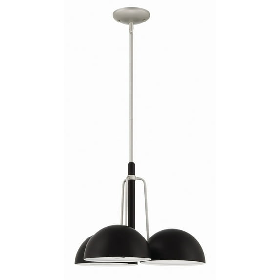 Craftmade Kahn 3 Light Outdoor Chandelier, Midnight/Satin Aluminum, Damp, 57223-MNSA