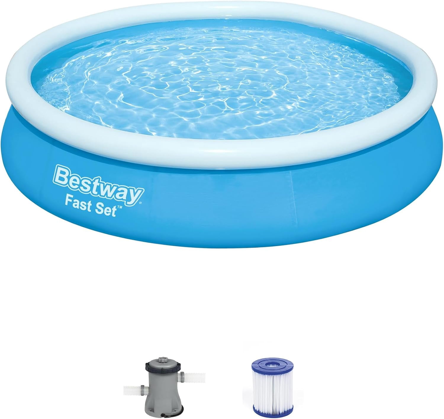 57275E Fast Set Up 12ft x 30in Inflatable Above Ground Swimming Pool w ...