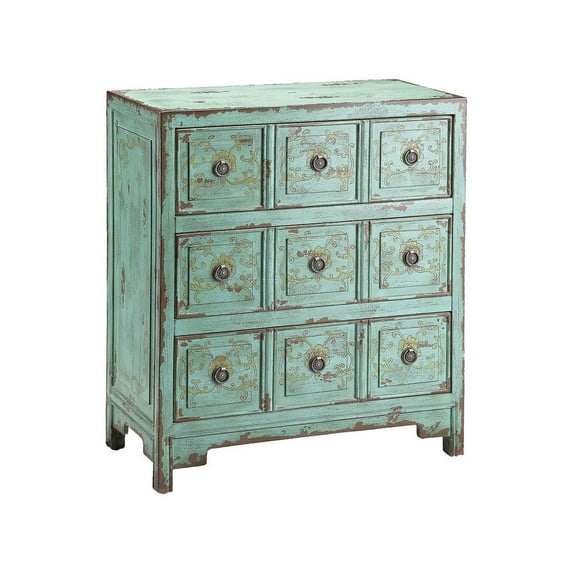 Elk Home Anna 13.5" 3-Drawer MDF and Solid Wood Apothecary Chest in Green