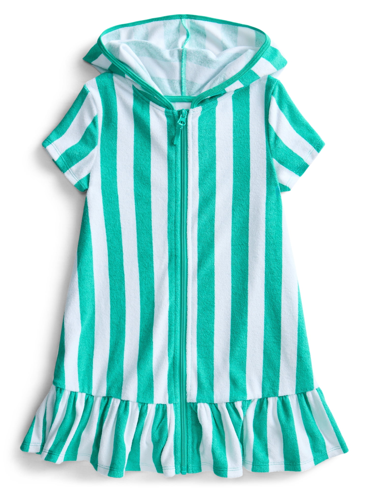 Wonder Nation Girls Terry Towel Swimsuit Coverup Dress with UPF 50+, Sizes 4-18 & Plus