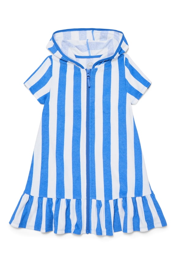 Girls Terry Towel Swimsuit Coverup Dress with UPF 50+, Sizes 4-18 & Plus
