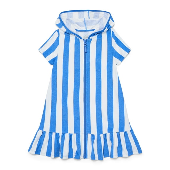 Wonder Nation Girls Terry Towel Swimsuit Coverup Dress with UPF 50+, Sizes 4-18 & Plus