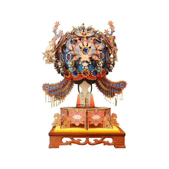 575PCS Phoenix Crown DIY Music Box Model Kit, Handcraft Puzzle Gift, Christmas Desk Decor(Phoenix Coronet)
