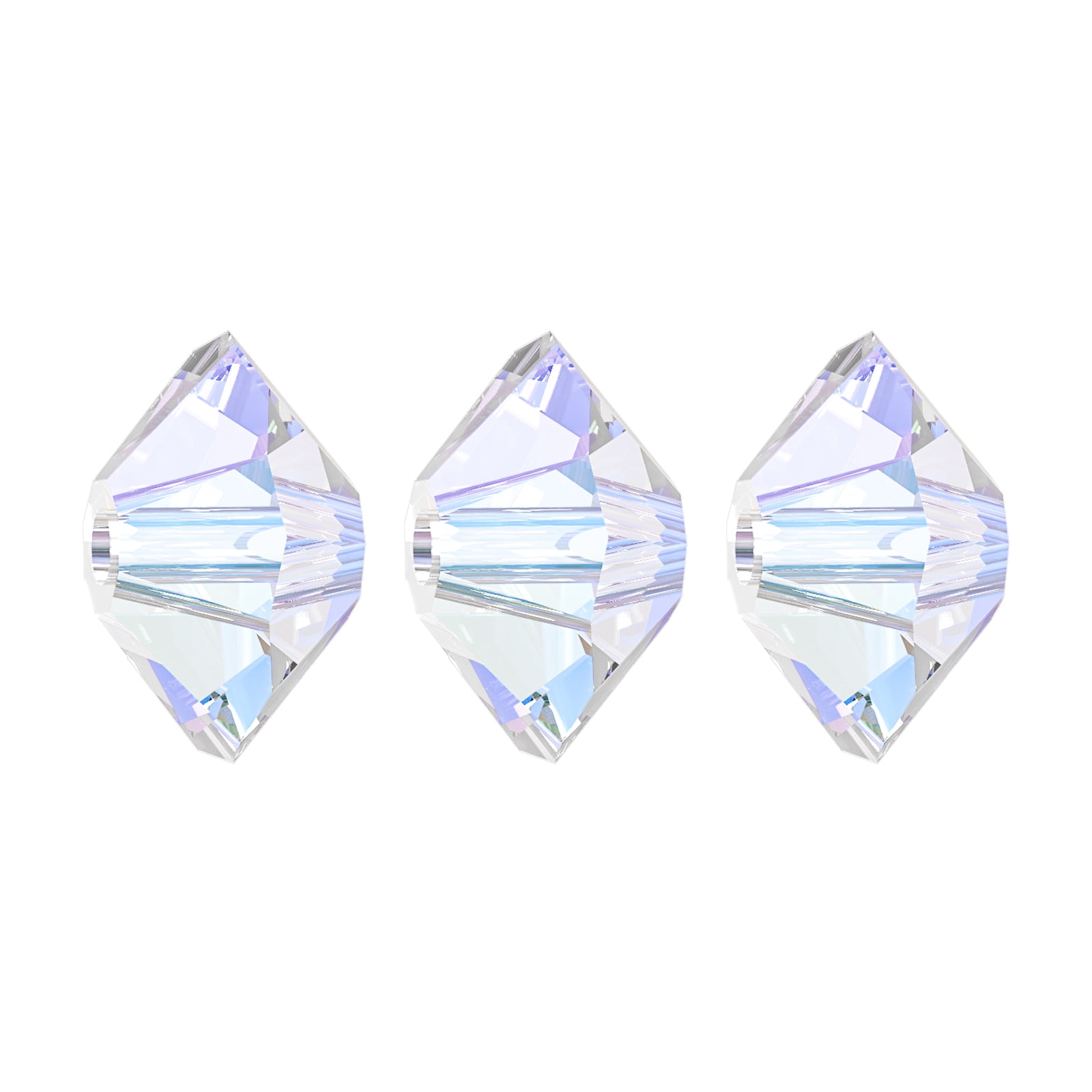 576 Pieces (4x6mm) Crystal AB | Preciosa Crystal Glass Faceted Round Spacer Beads