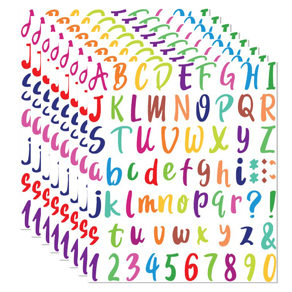 576 Pieces 8 Sheets Letter Stickers Glitter Small Self Adhesive ...