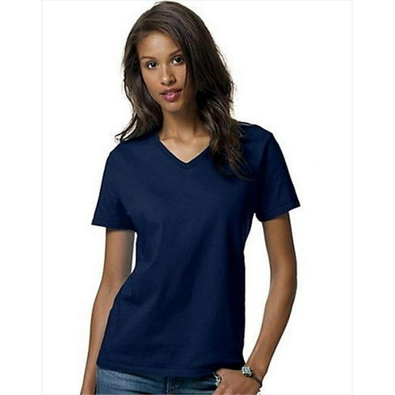 5780 Relaxed Fit Women Comfortsoft V-Neck T-Shirt Medium Navy Blue