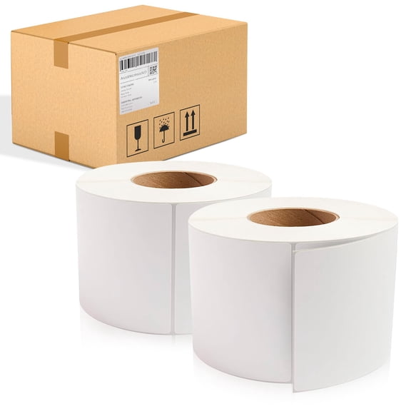 Thermal Transfer Shipping Labels, Self-Adhesive, White, 5790 count, 4 in x 6 in, 3 in core