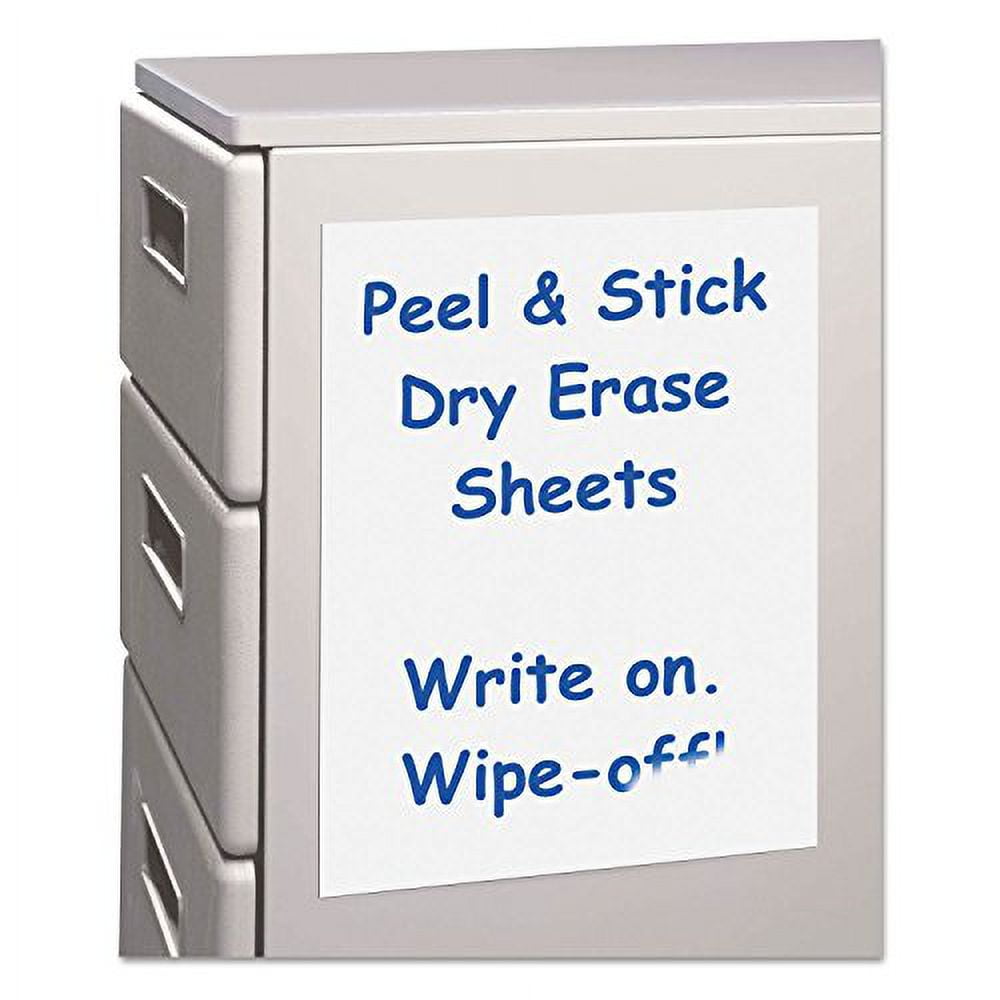 57911 Peel And Stick Dry Erase Sheets, 8 1/2 X 11, White, 25 Sheets/Box