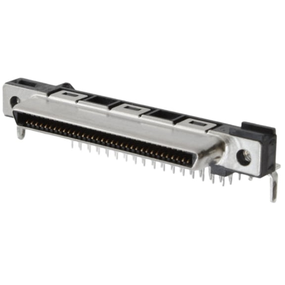 5796055-2 Conn VHDCI RCP 68 POS 1.6mm Solder RA Thru-Hole 68 Terminal 1 Port Box, RoHS