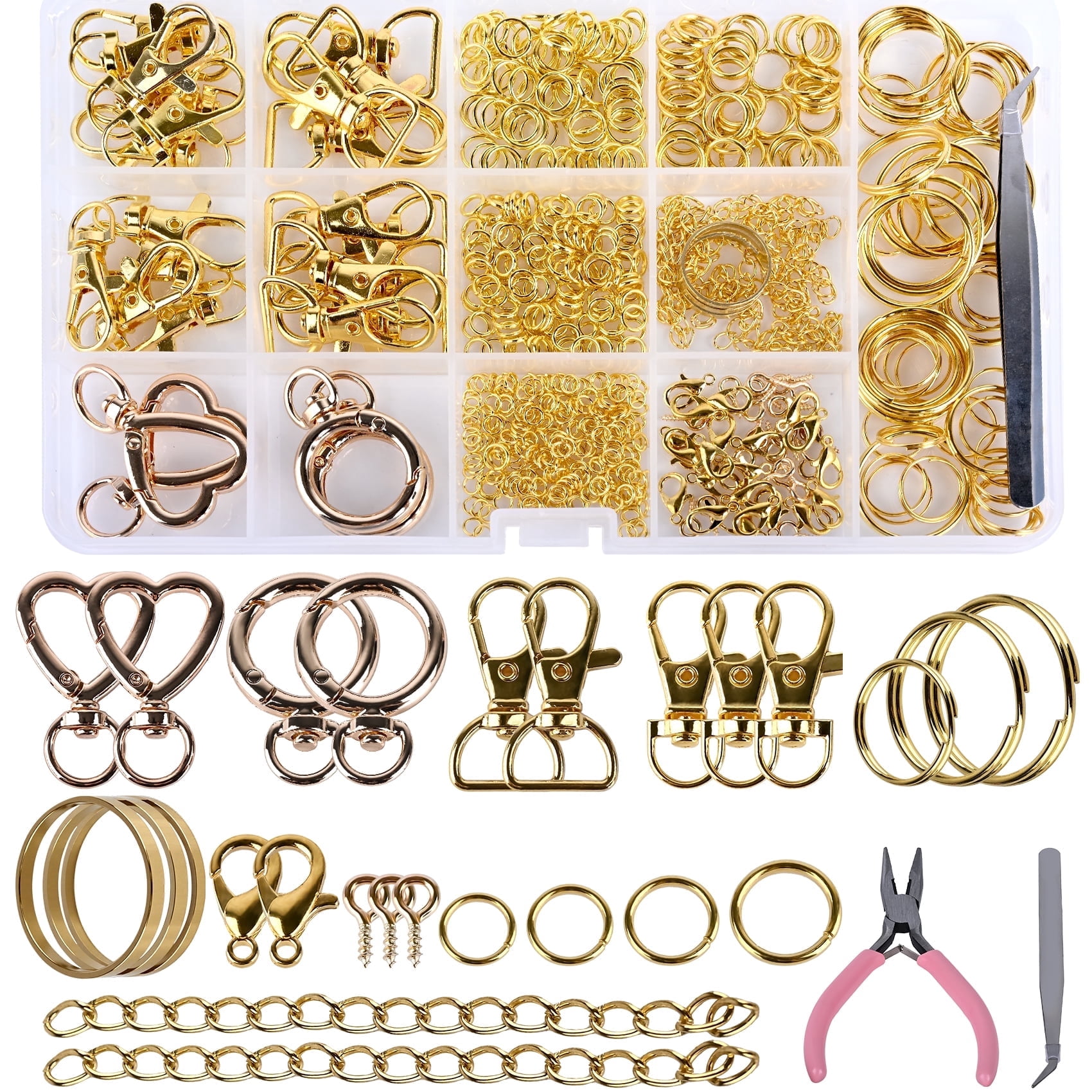Key Chain Kit Part 579PCS Keychain Making Kit, Key Chain Supplies Including Keychain Clip ...