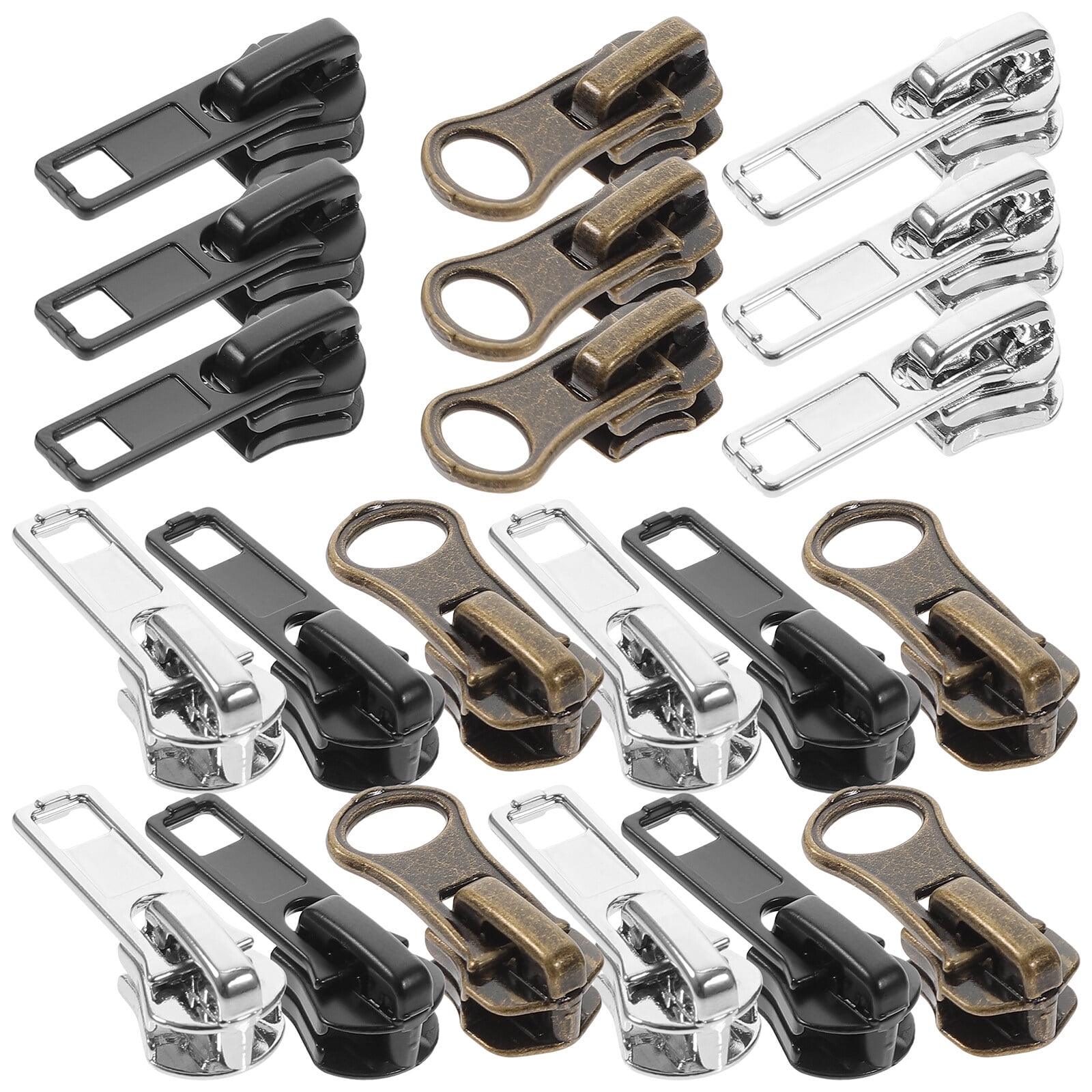 57Pcs Zipper Slider Replacements MultiPurpose DIY Zipper Heads DIY