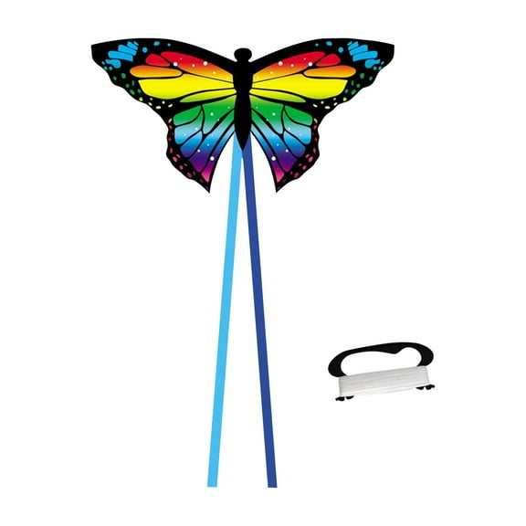 57X20In Beach Kite for Flying Easy Butterfly Kite Blue Large Outdoor Game Toy with Handle and String for Families and Friends