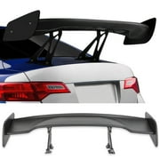 57inch 145cm Universal Racing Sports Car Rear Tail Trunk Racing Spoiler Aluminum Black GT Double Row Compatible with VW Body Kit Matte Black