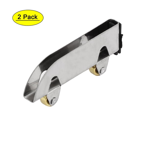 57mm Length 7mm Dia Double Rollers Sliding Glass Door Window Pulley Wheel 2Pcs