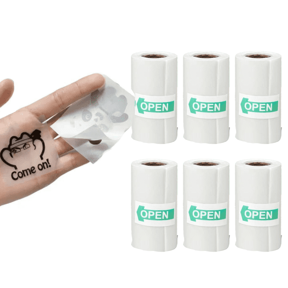 57mm Transparent Self-Adhesive Thermal Paper, for Mini Portable Printer, Compatible with Most Pocket Printers, 2.5m per Roll