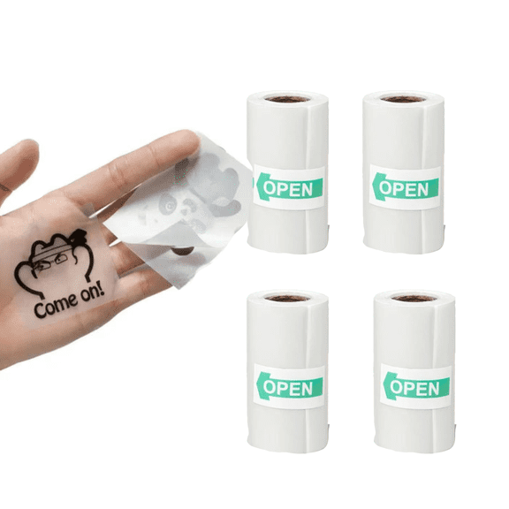 57mm Transparent Self-Adhesive Thermal Paper, for Mini Portable Printer, Compatible with Most Pocket Printers, 2.5m per Roll