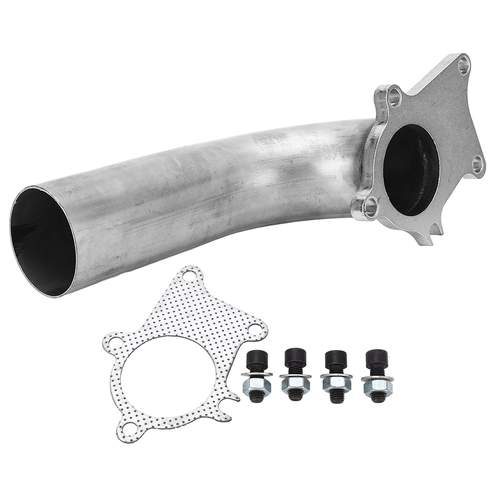 57mm Turbo Exhaust Downpipe Dump Pipe with Gasket 5 Bolt Flange Stainless Steel Turbo Dump Pipe