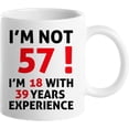 thumbnail image 1 of 57th Birthday Gifts for Men, Funny 57 Year Old Gift Coffee Mug, 1964 57th Birthday Mugs for Him, Dad, Uncle, Husband, Brother, Grandpa, Friend, 11 oz Tea Cup I''M NOT 57, 1 of 6