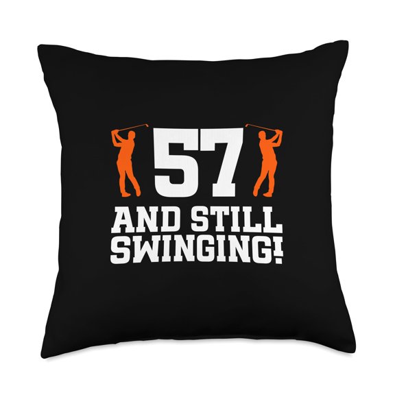 57th Birthday Golf 57 Years Old Golf Player Birthday Throw Pillow Y101