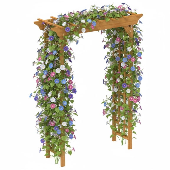 57x22x85 Inch Wooden Garden Arch Trellis Arbor for Climbing Plants Wedding Backyard