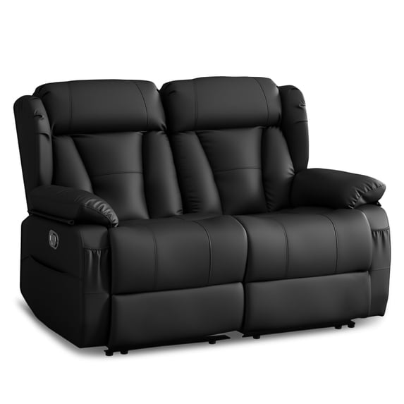 WISHDEER 58.3" Reclining Loveseat Sofa RV Loveseat Recliner Couch Home Theater Seating for Living Room Manual RV Recliners for Travel Trailers