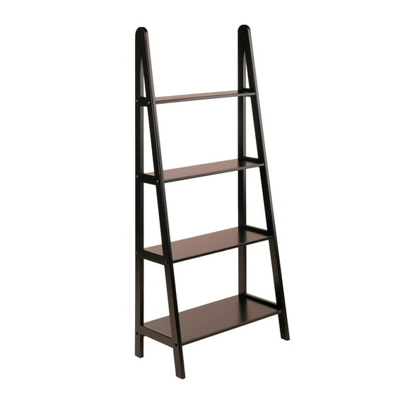 58.4" Avalon A Frame Shelf Espresso Brown: Modern 4-Tier Ladder Bookcase"