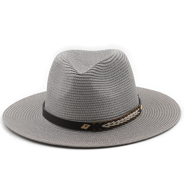 5860CM Panama Hat Summer Leisure Sun Hats For Women Men Beach Straw