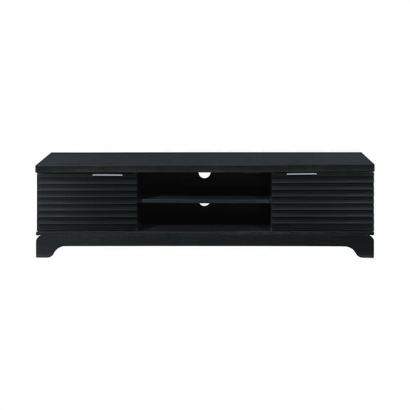 58.66 in. Midnight Oak Wood TV Stand with 2 Storage Cabinets Fits TV's up to 65 in.
