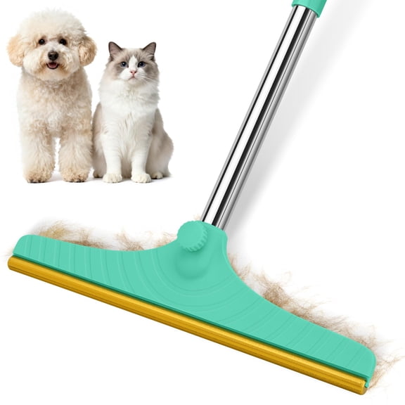 58" Adjustable Long Handle Carpet Rake - For Pet Hair Removal Reusable Tool  Cat Dog Hairs Broom Rakes