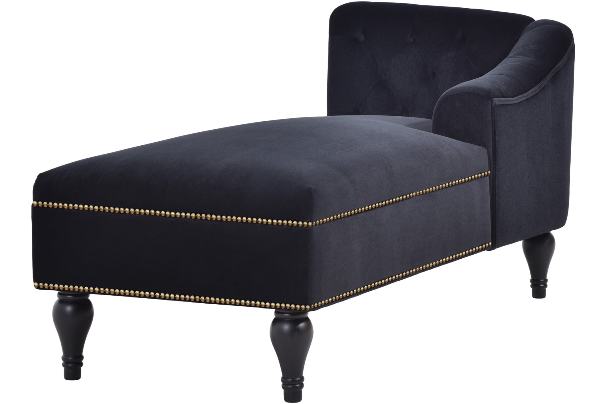 58" Button Tufted Velvet Chaise Lounge, Lounge Sofa Chair with Right ...
