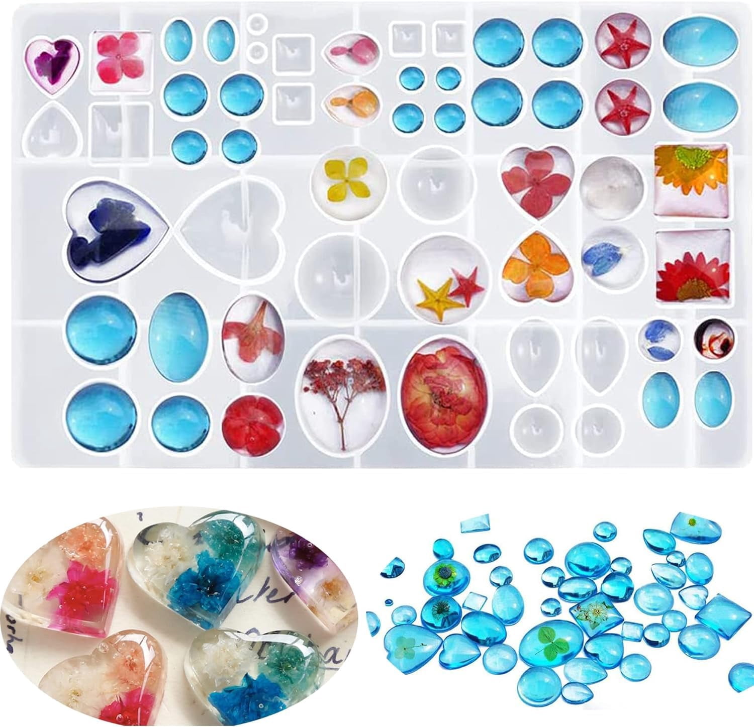 Yalulu 2-Piece Half Round Cabochon Silicone Molds - 0.5cm To 6cm Resin Jewelry Making Molds For Epoxy 1 thumbnail image