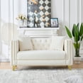thumbnail image 1 of 58"Chesterfield Velvet Sofa,2 Seater Deep Seat Sofa,Modern Sofa with Button Nailhead,Square Arm Couches,Furniture for Living Room,Bedroom,Office, 1 of 10