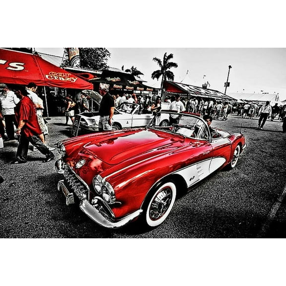 58 Chevy Corvette- CANVAS OR FINE PRINT WALL ART