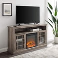 thumbnail image 1 of 58" Classic MDF & Glass Door Highboy Fireplace TV Stand - Gray Wash, 1 of 10