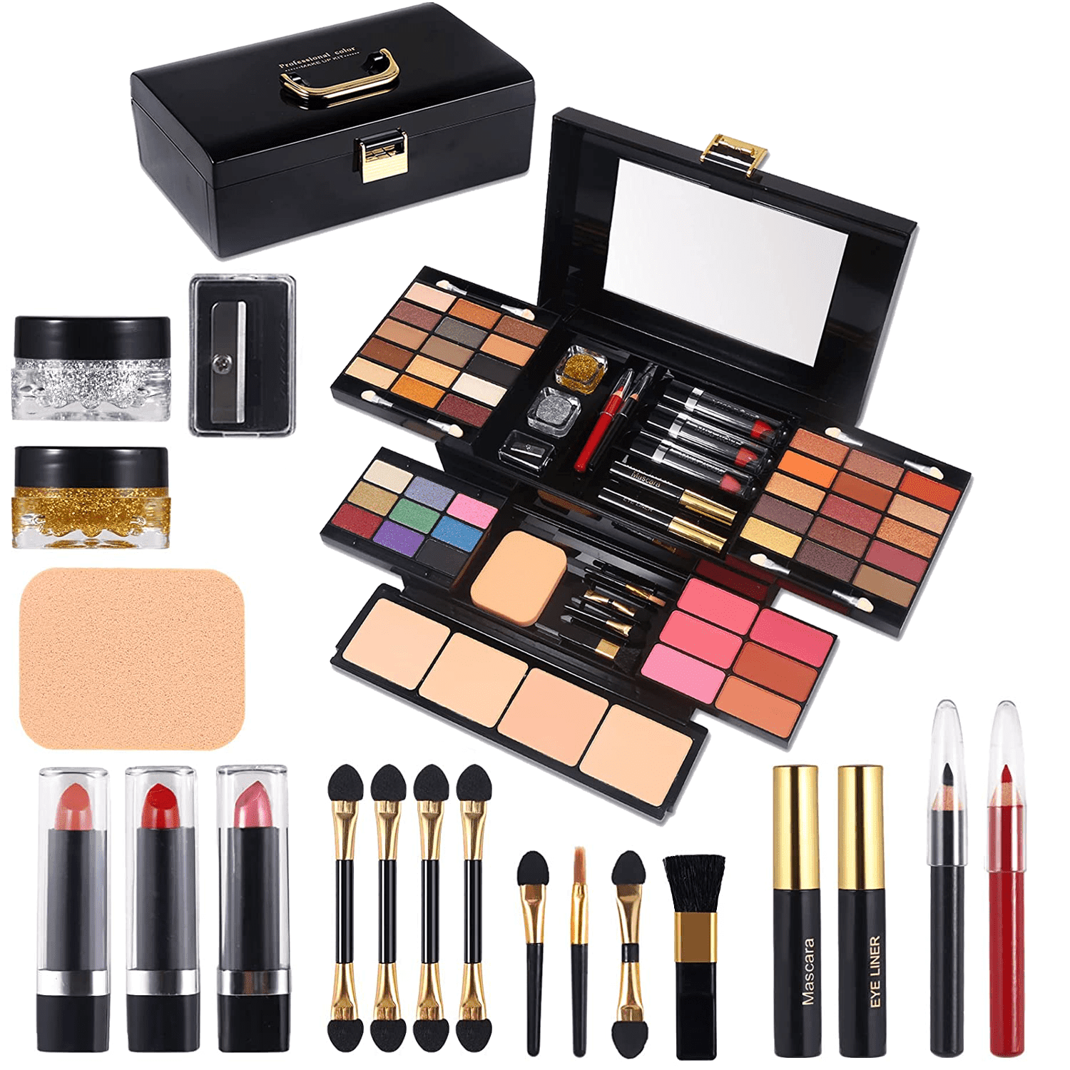 58 Colors Professional Makeup Kit for Women Full Kit,All in One Makeup for Women Girls Gift Set with Eye Shadow Blush,Lipstick,Compact Powder,Mascara,Eyeliner,Eyebrow Pencil…… - Walmart.com