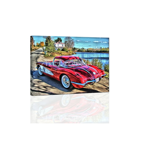 58 Corvette -The Good Old Days - CANVAS OR FINE PRINT WALL ART