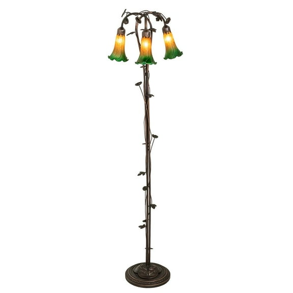 Meyda Lighting 58" High Amber/Green 3 Light Floor Lamp