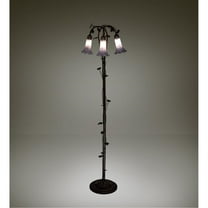 58" High Gray Tiffany Pond Lily 3 Light Floor Lamp