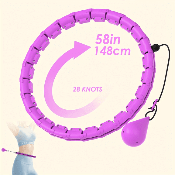 58-Inch Extra-Large Weighted Pilates Ring  28 Detachable Links, Adjustable Resistance for Home Core & Waline Training