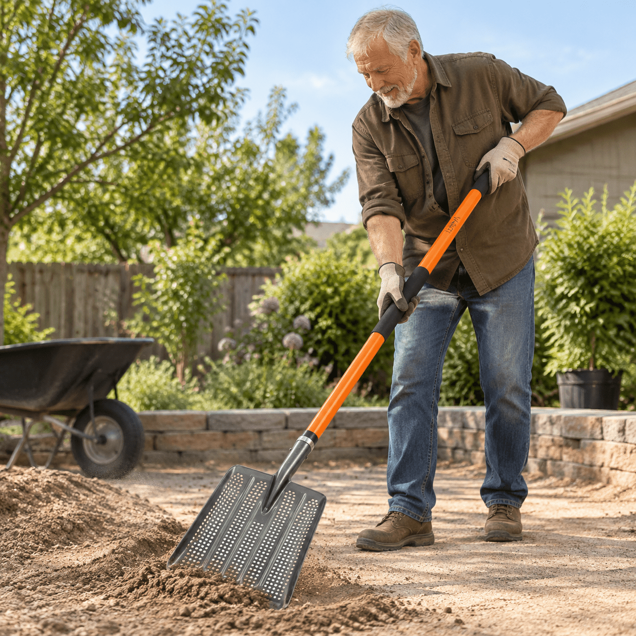 58-Inch Sifting Shovel for Rock, Soil, Gravel, and Garden Use - Walmart.com
