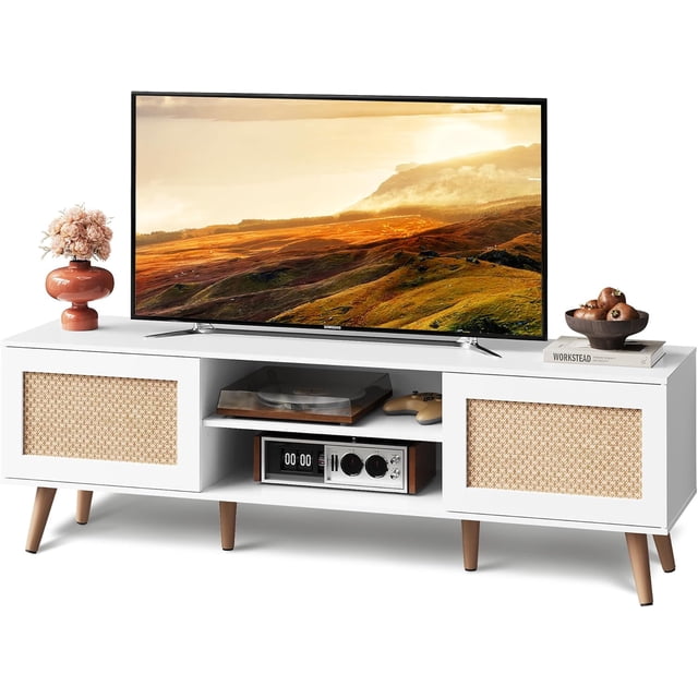 58 Inch TV Stand Boho Entertainment Center for 65 Inch TV TV Console ...