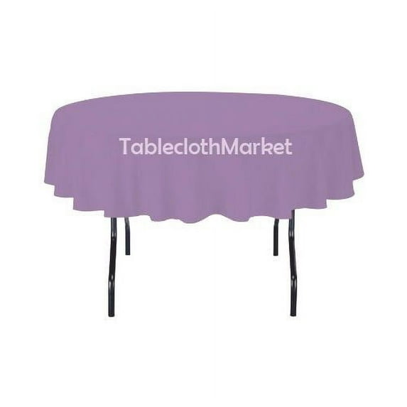 58" Inch round Polyester Tablecloth 24 COLOR Table Cover Wedding Catering Dinner", (Color: Lavender)