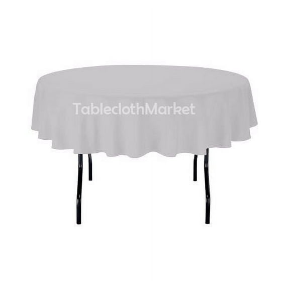 58" Inch round Polyester Tablecloth 24 COLOR Table Cover Wedding Catering Dinner", (Color: silver Gray)
