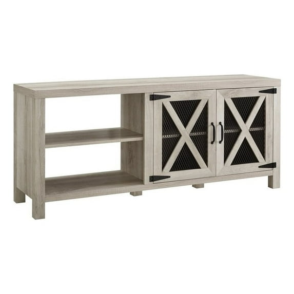 58" Industrial Farmhouse TV Stand - White Oak