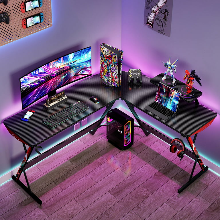 58 L Shaped Gaming Desk, Gaming Table L Shape, Computer Desk for