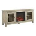 thumbnail image 1 of 58" MDF Traditional Electric Fireplace TV Stand - White Oak, 1 of 9